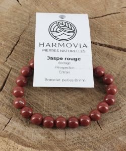 Bracelet Jaspe Rouge perles 8mm, 1 part